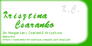 krisztina csaranko business card
